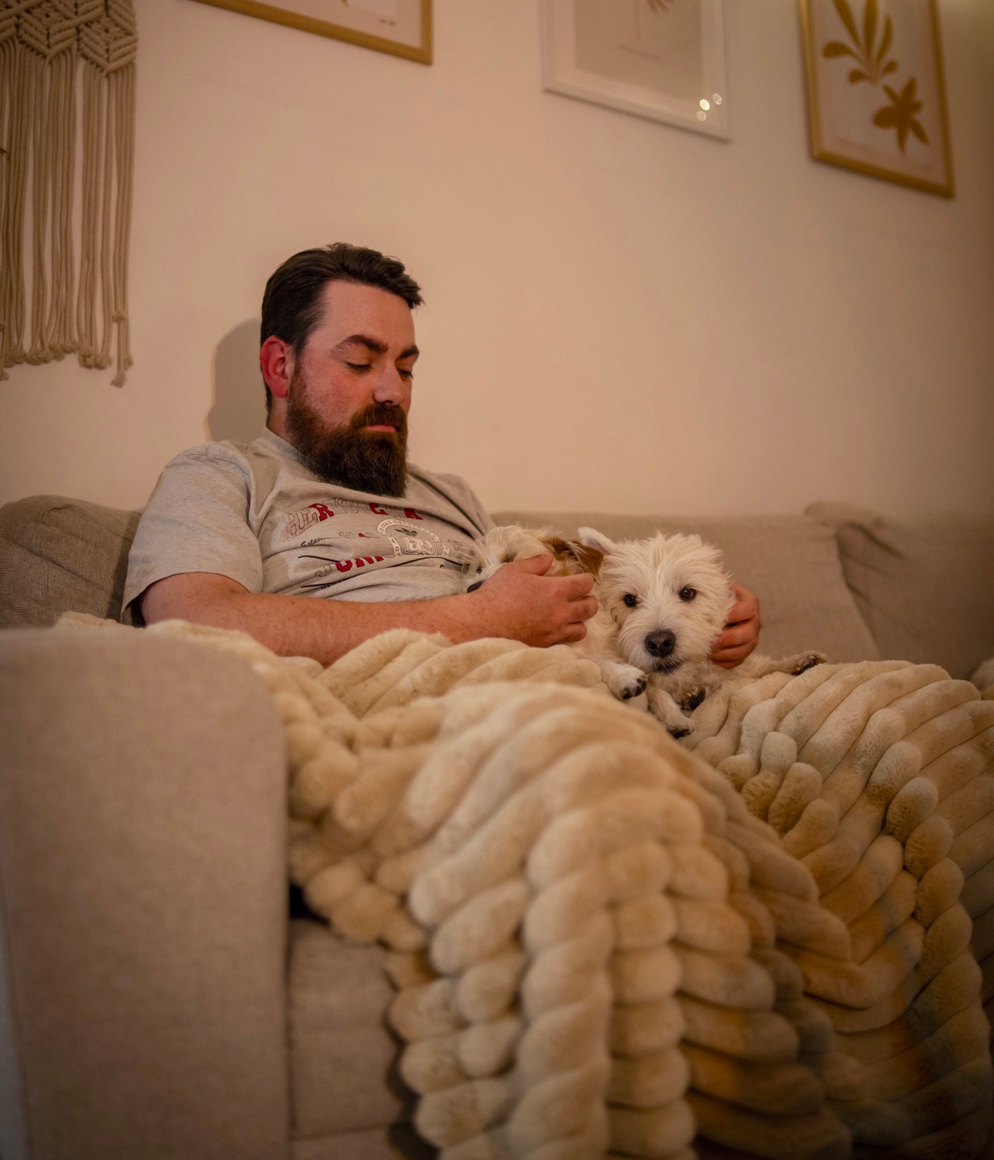 Fluffy blanket for Dog Man COZY TIME