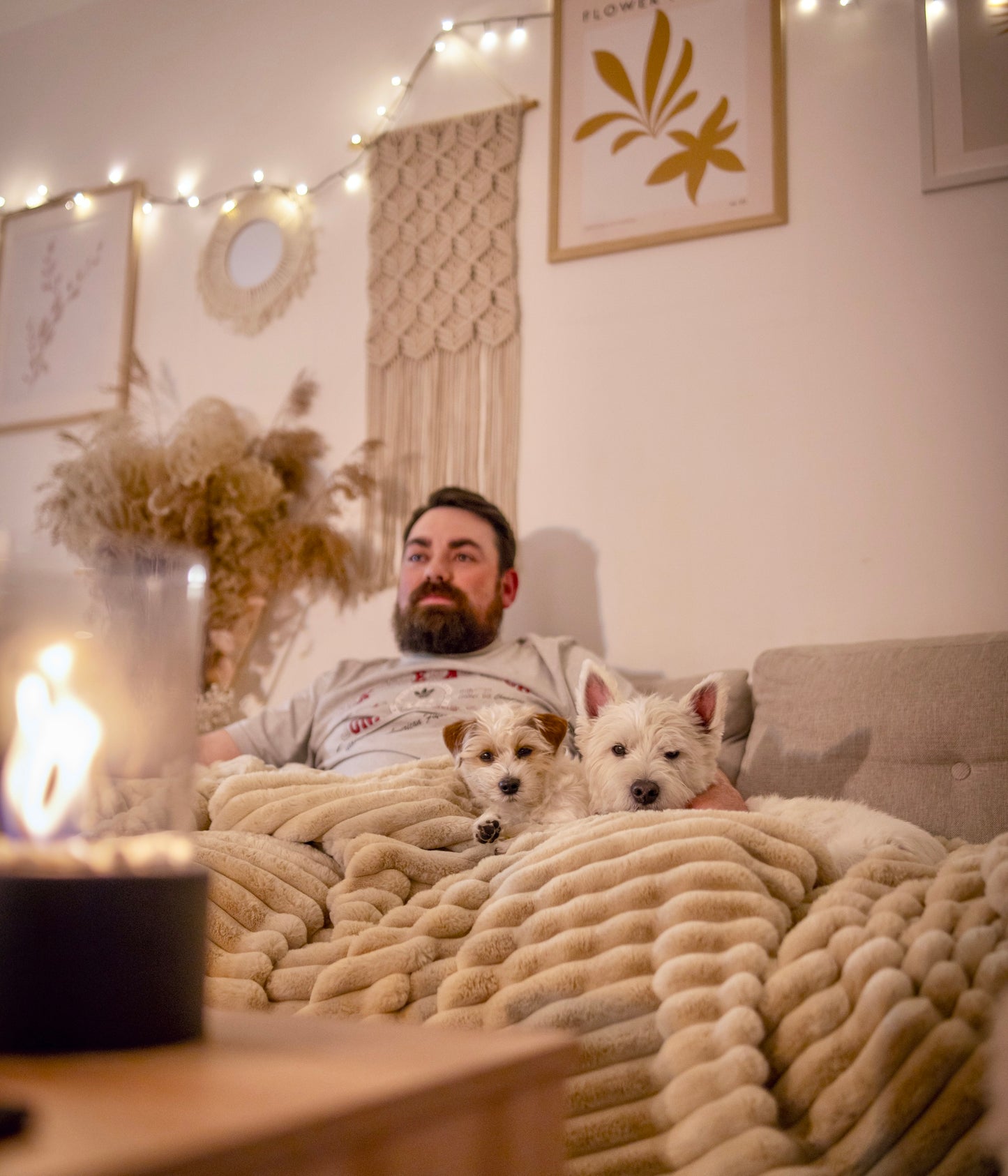 Fluffy blanket for Dog Man COZY TIME