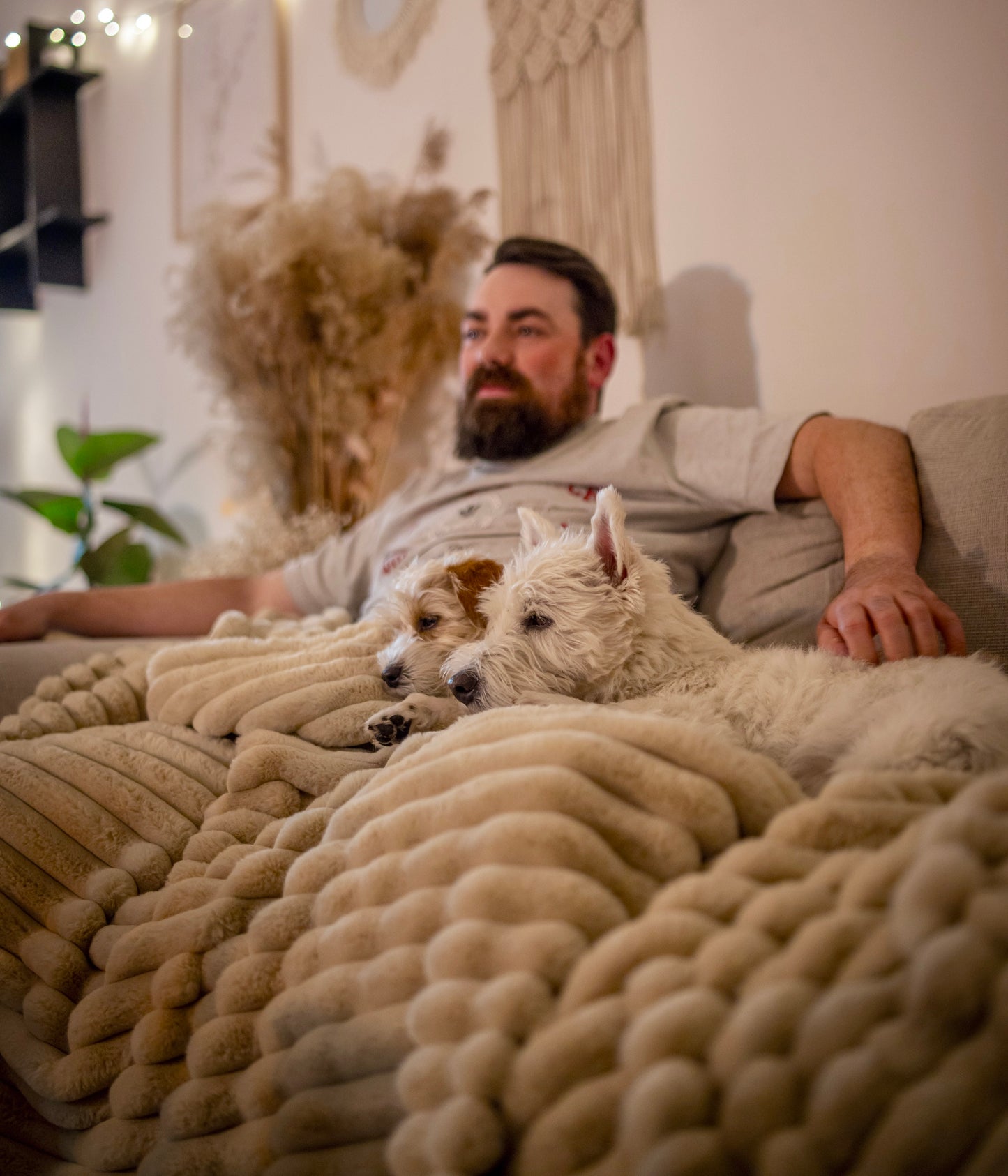Fluffy blanket for Dog Man COZY TIME