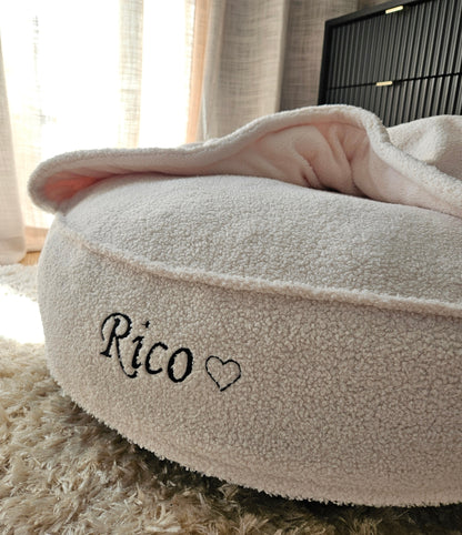 Corduroy bed Classic in cappuccino color