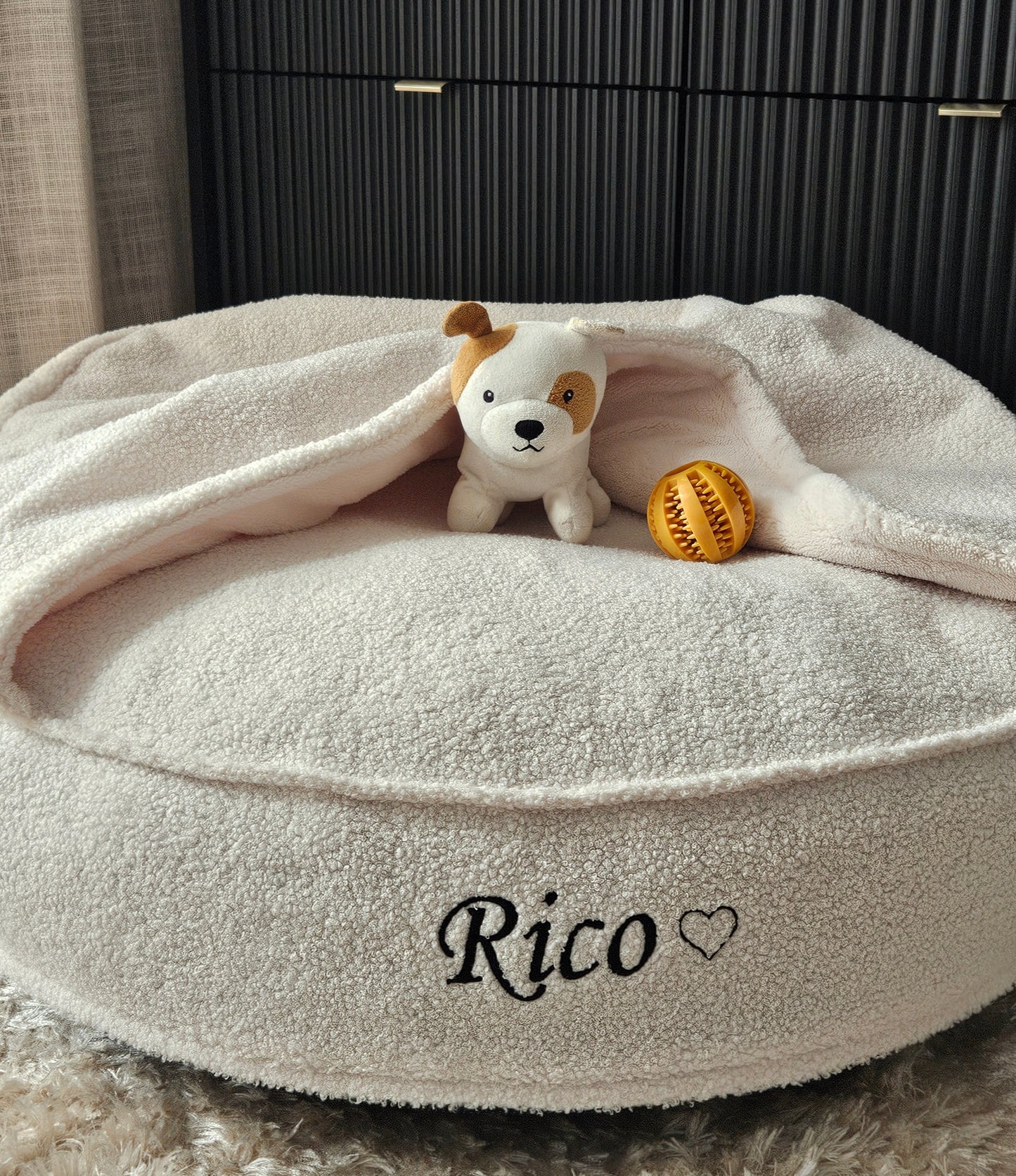 Corduroy bed Classic in cappuccino color