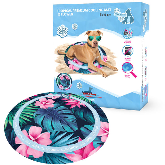 Mata chłodząca CoolPets PREMIUM HAWAJSKIE KWIATY SOLID GEL