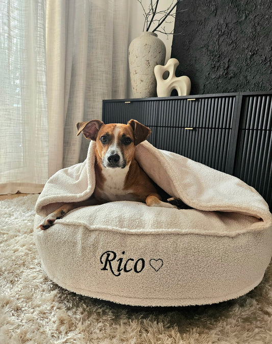 Legowisko Norka Baranek ze zdejmowanym pokrowcem w kolorze JASNY BEŻ