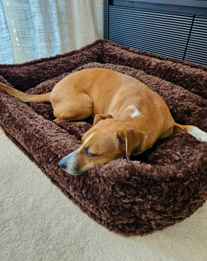 Corduroy bed Classic in cappuccino color