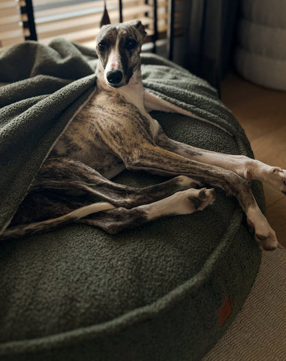 Legowisko Norka Baranek ze zdejmowanym pokrowcem w kolorze MOCNA MATCHA