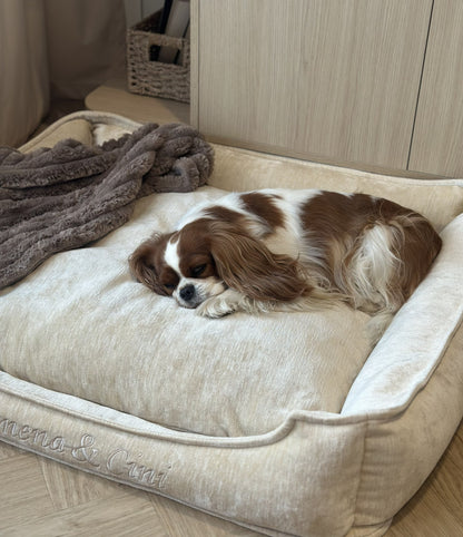 Corduroy bed Classic in cappuccino color