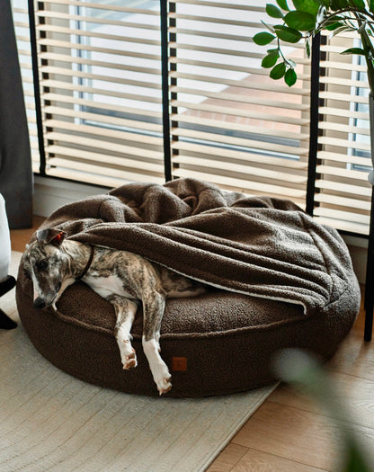 Corduroy bed Classic in cappuccino color
