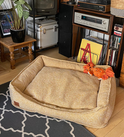 Corduroy bed Classic in cappuccino color